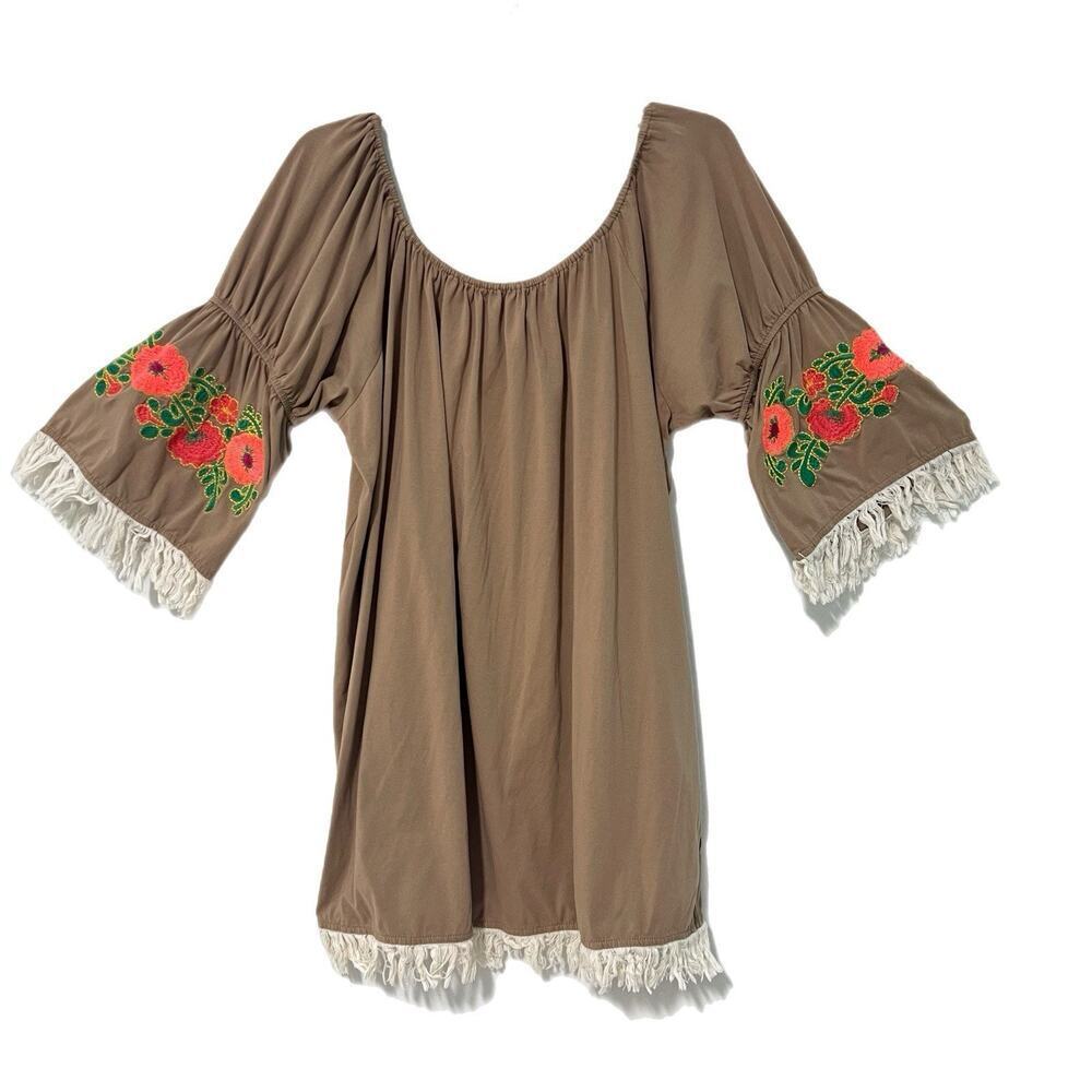 Umgee USA Blouse Womens 2XL Embroidered Boho Peasant Tunic Top Cottagecore